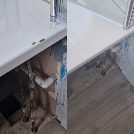 Steel bath chip repair completed in oxford