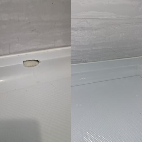 Stone Resin shower tray hole repaired in oxford