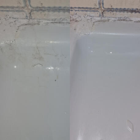 Acrylic shower tray crack repaired and re-enamelled in oxford