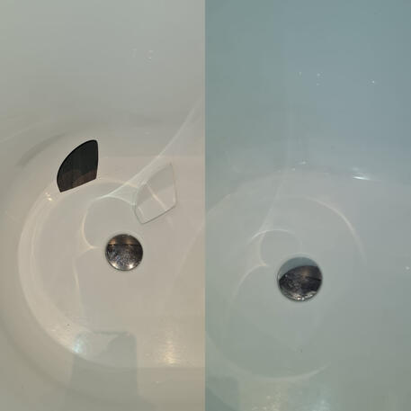 large hole in ceramic sink fixed and re-enamelled in oxford