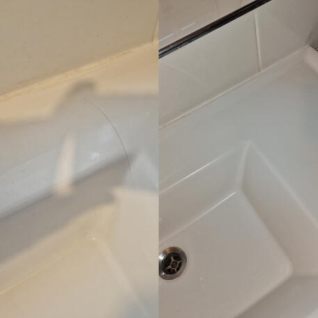 Chip to ceramic sink repaired and re-enamelled in Oxfordshire