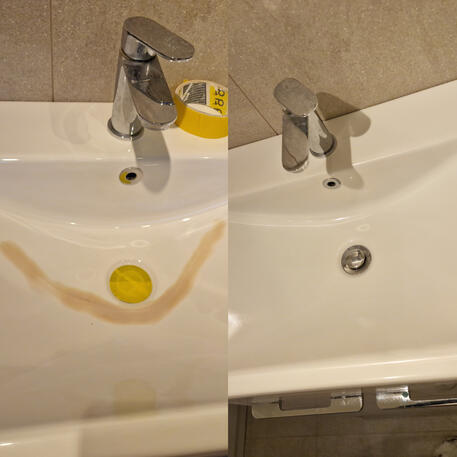 Large ceramic sink crack repaired and re-enamelled in Oxfordshire