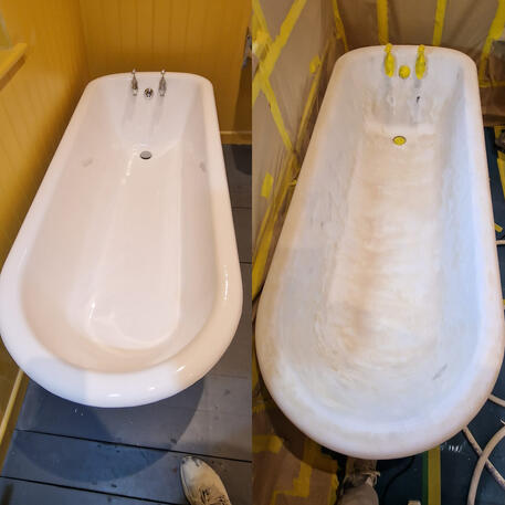 Bath re-enamelling & Resurfacing done on cast iron bath in Oxford