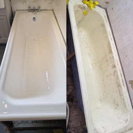 Bath re-enamelling & Resurfacing done on cast iron bath in Oxford