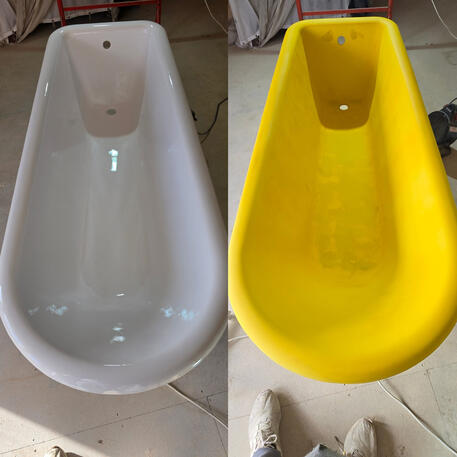 Bath re-enamelling & Resurfacing done on cast iron bath Oxford