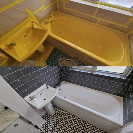 Bath re-enamelling & Resurfacing done on cast iron bath in Oxford