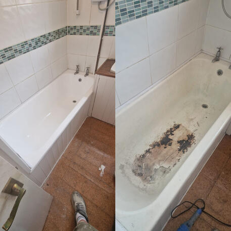 Bath re-enamelling & Resurfacing done on cast iron bath in Oxford