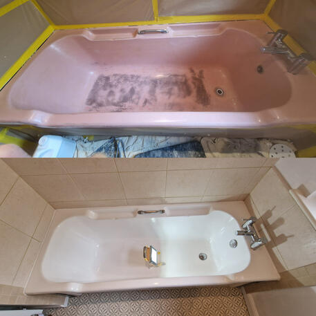 Bath re-enamelling & Resurfacing done on cast iron bath in Oxford