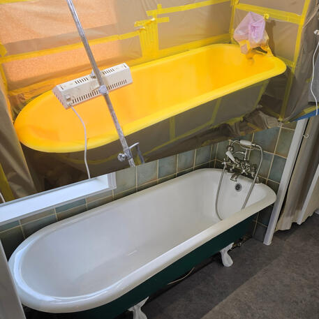 Bath re-enamelling & Resurfacing done on cast iron bath in Oxford