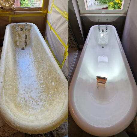 Bath re-enamelling & Resurfacing done on cast iron bath in Oxford