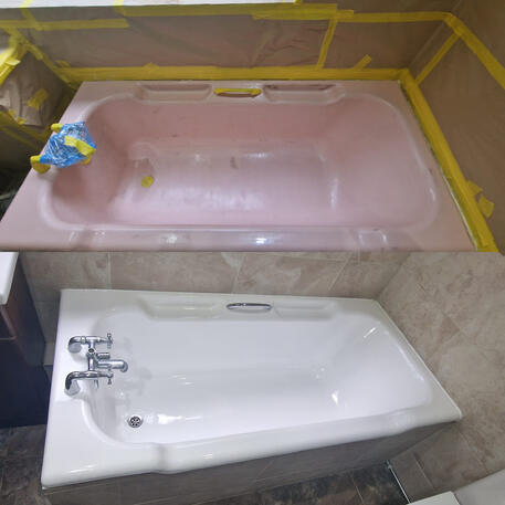 Bath re-enamelling & Resurfacing done on cast iron bath in Oxford