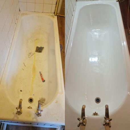 Bath re-enamelling & Resurfacing done on cast iron bath in Oxford